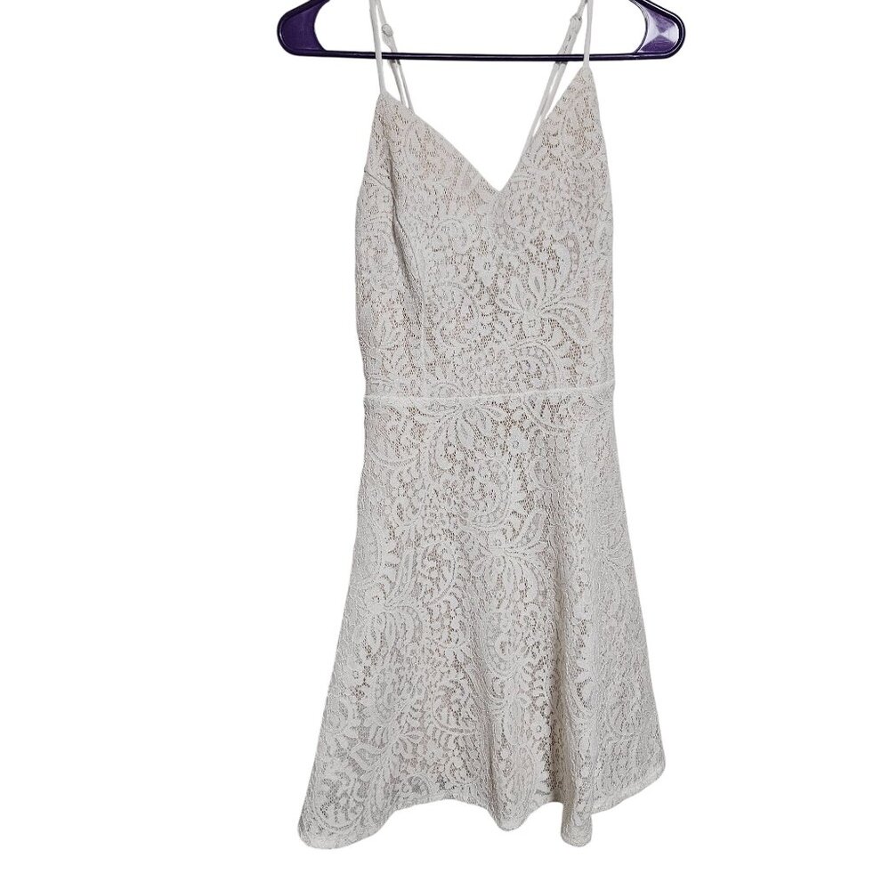 Charlotte Russe White Lace Sleeveless Mini Dress Size XL Cocktail Holiday Party